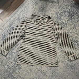 Etcetera Black and Tan Knit Sweater LARGE